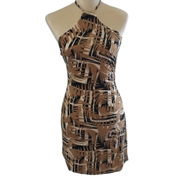 🌷SALE🌷BCBGMaxAzria Halter Bodycon Print Dress XS - Picture 1 of 8